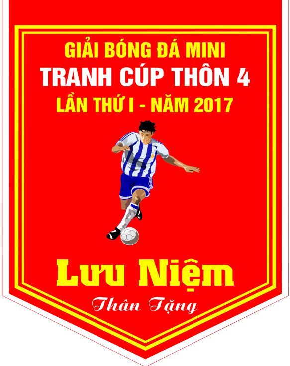 In Cờ Lưu Niệm Bóng Đá Trực Tiếp Tại Xưởng May Cờ Hoàng Gia